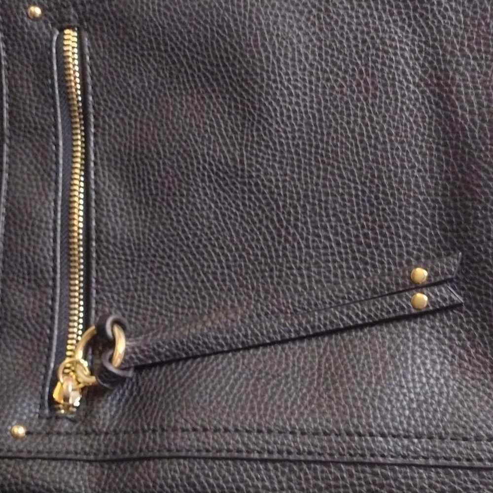 Shoulder/cross body Black leather like bag 9 1/2x12 - Picture 12 of 15